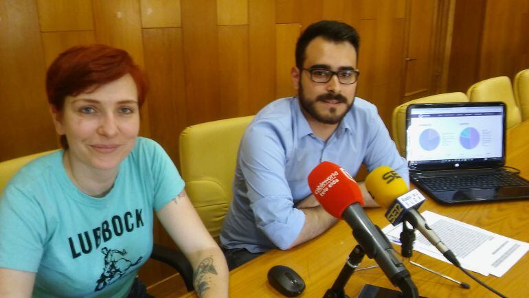 Celia Martínez y Víctor Alarcón de Podemos Elda