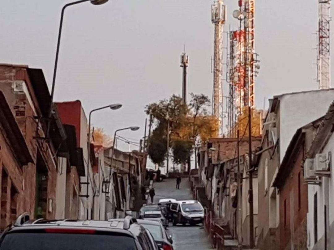 Despliegue policial en la calle Callao de Puertollano