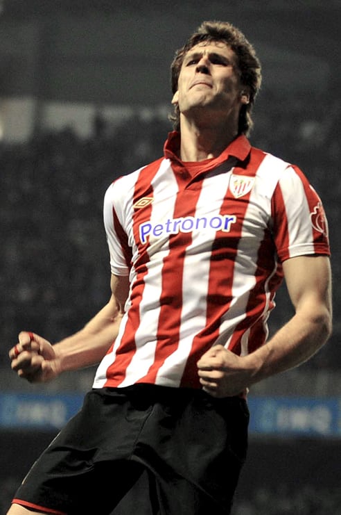 Llorente celebra un gol con el Athletic