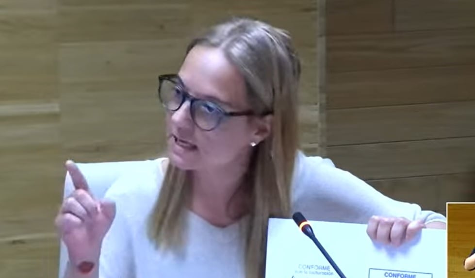 Sara Hernández, alcaldesa de Getafe, durante el Pleno Municipal