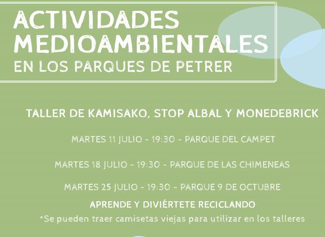Actividades medioambientales organizadas por las concejalías de Juventud y Medio Ambiente de Petrer