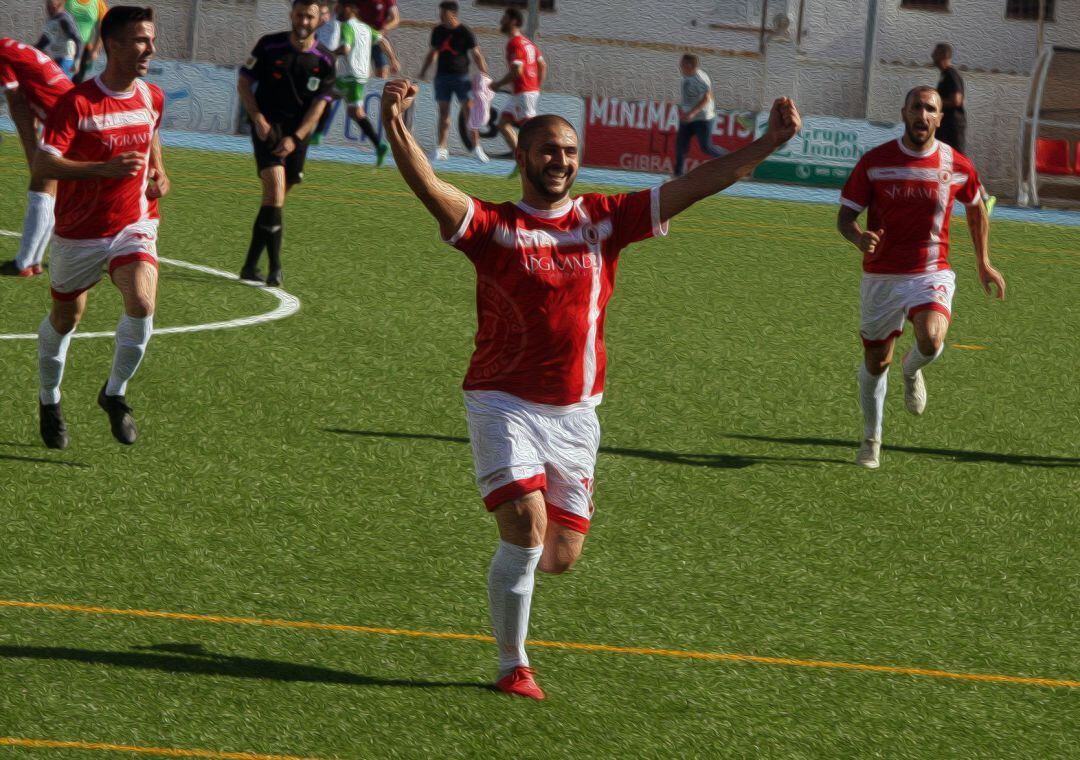 Juanjo celebra el gol.