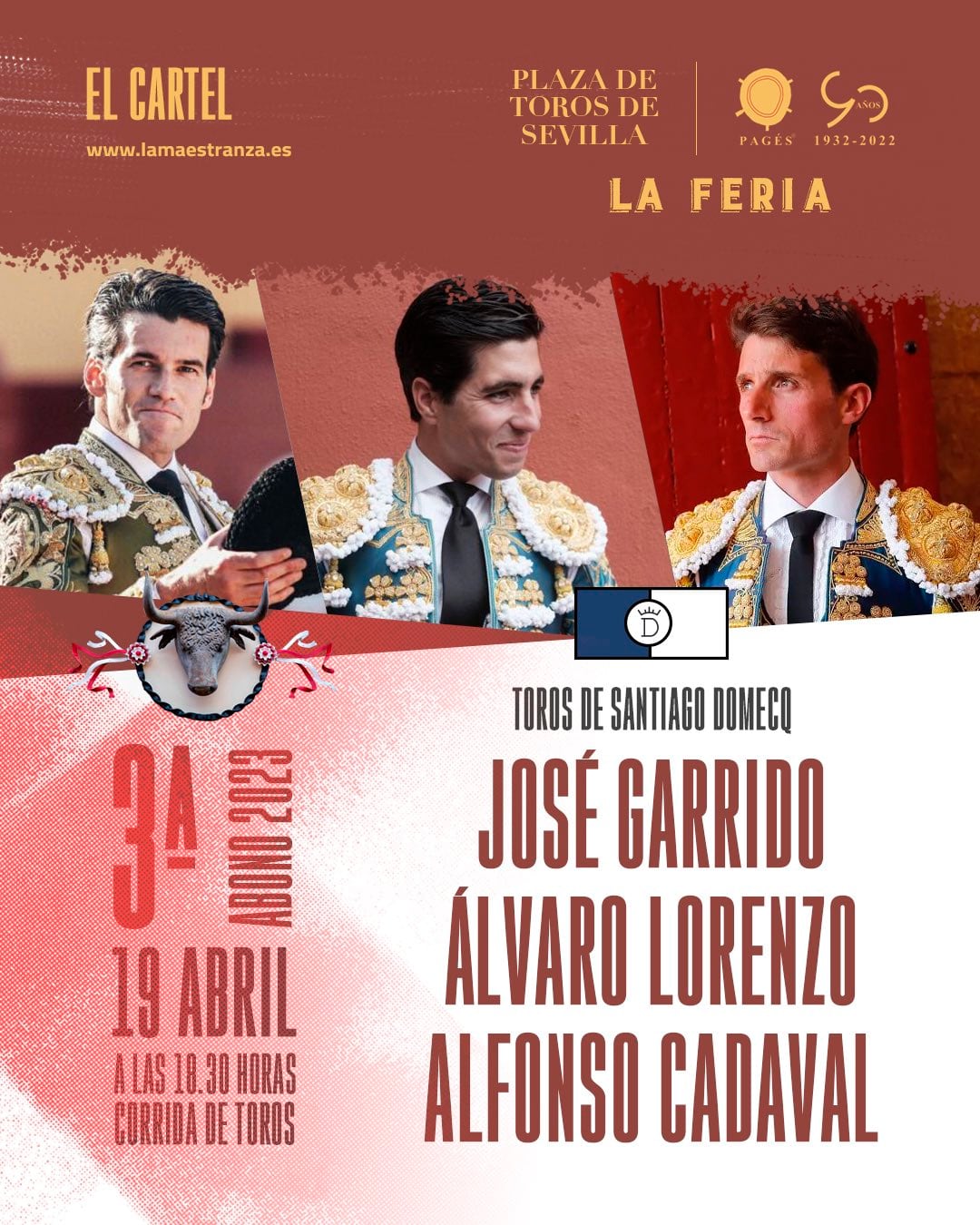 Cartel de la corrida de toros del 19 de abril en la Real Maestranza