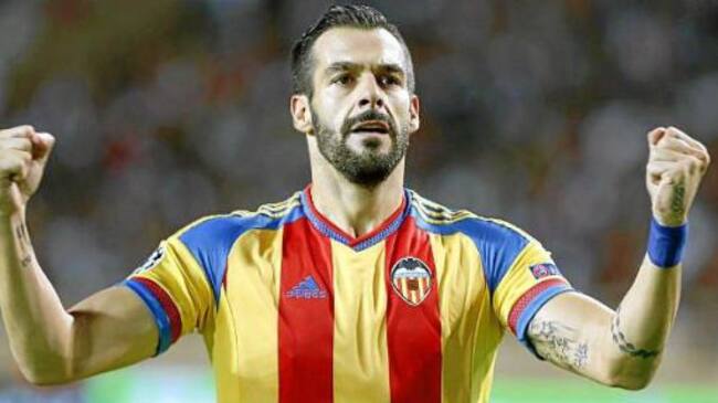 Negredo celebra su gol en Mónaco