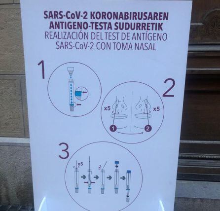 Panel donde se informa al usuario cómo realizar el test