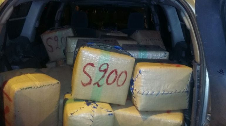 Parte del cargamento incautado en Santa Margarita.