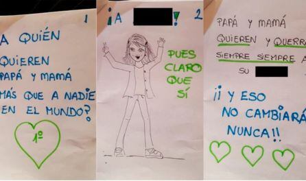 Una niña cuenta el divorcio de sus padres.