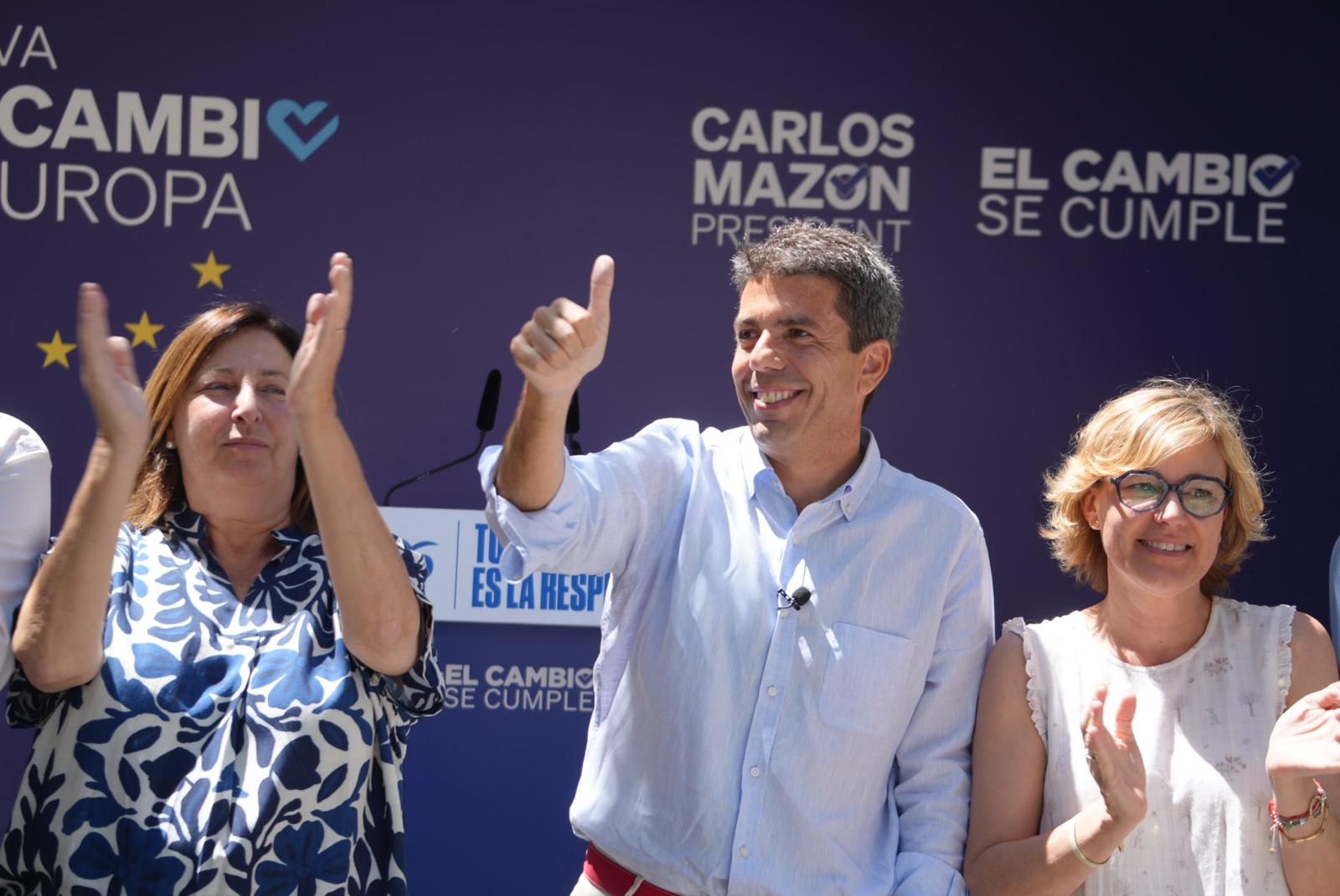 Carlos Mazón este domingo en un mitin en Dénia