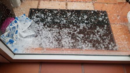 Granizo que ha caido este viernes en el Camp del Túria