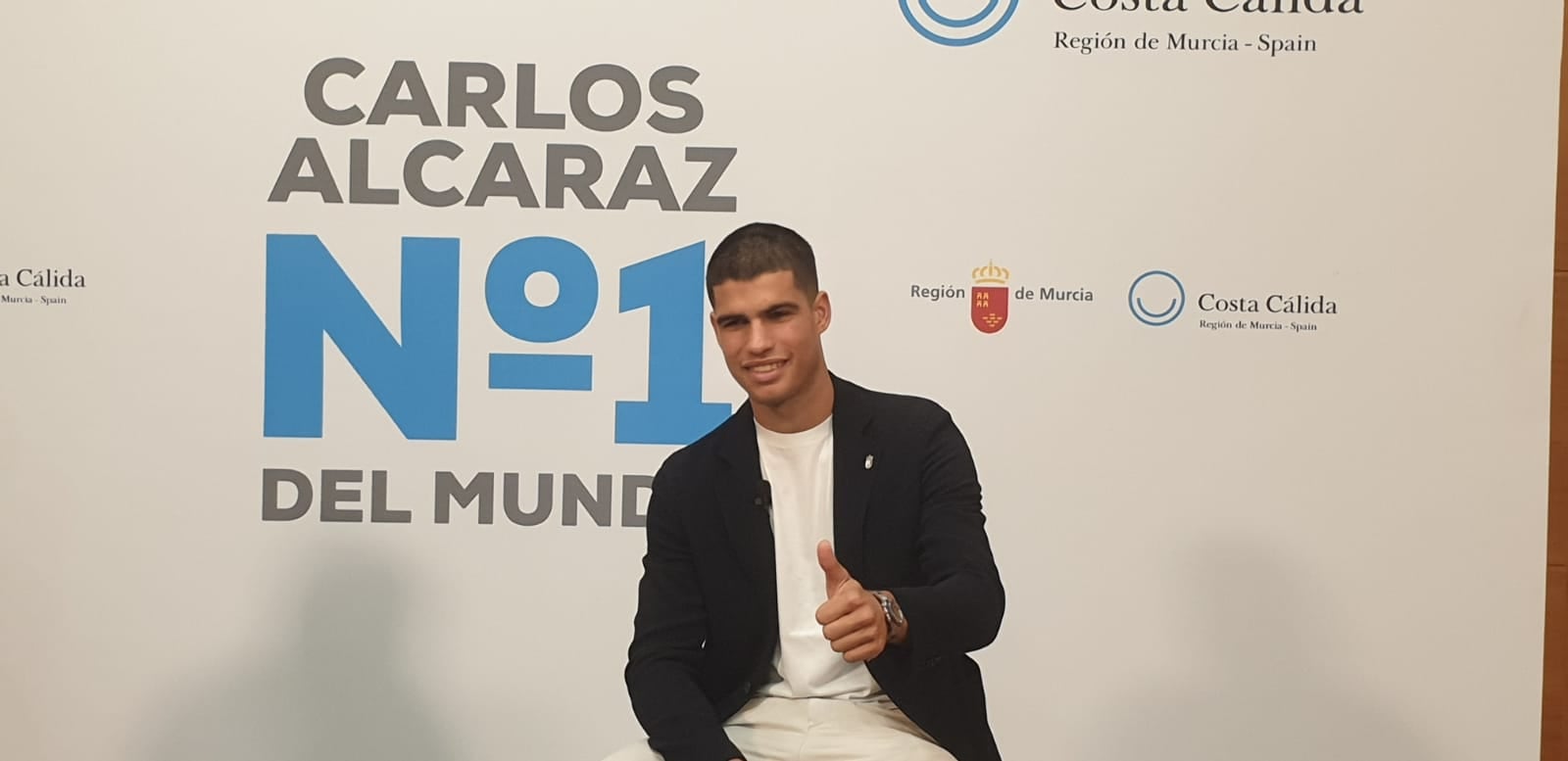 Carlos Alcaraz en la recepción en el Palacio de San Esteban