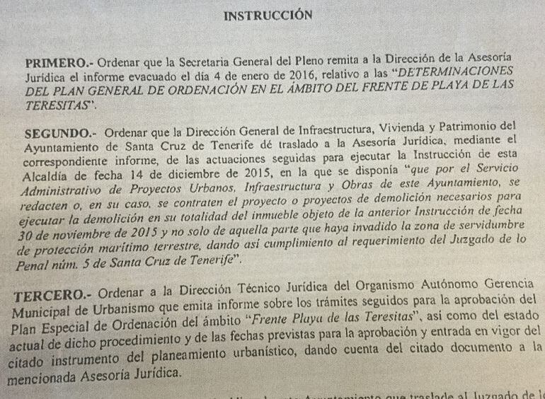 El informe fue solicitado en una Instrucción del alcalde el pasado 22 de febrero. 