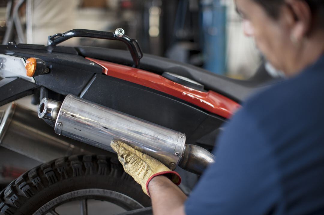 Tubo de escape de una motocicleta 