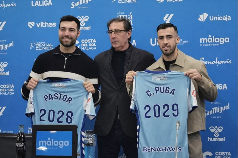 Pastor, Loren y Puga, en la presentación de las renovaciones de los jugadores
