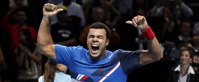 Tsonga celebra la victoria