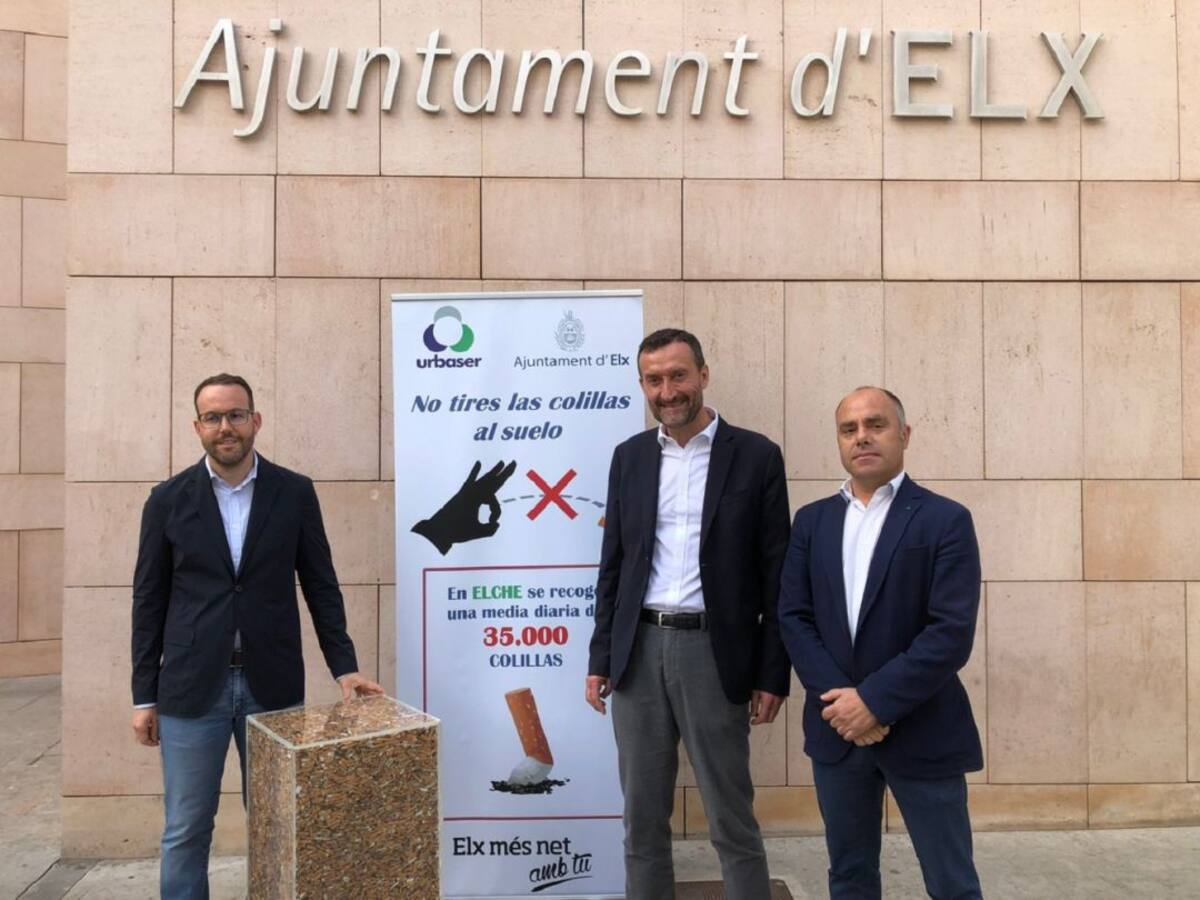 Urbaser recoge unas 35.000 colillas diarias en Elche