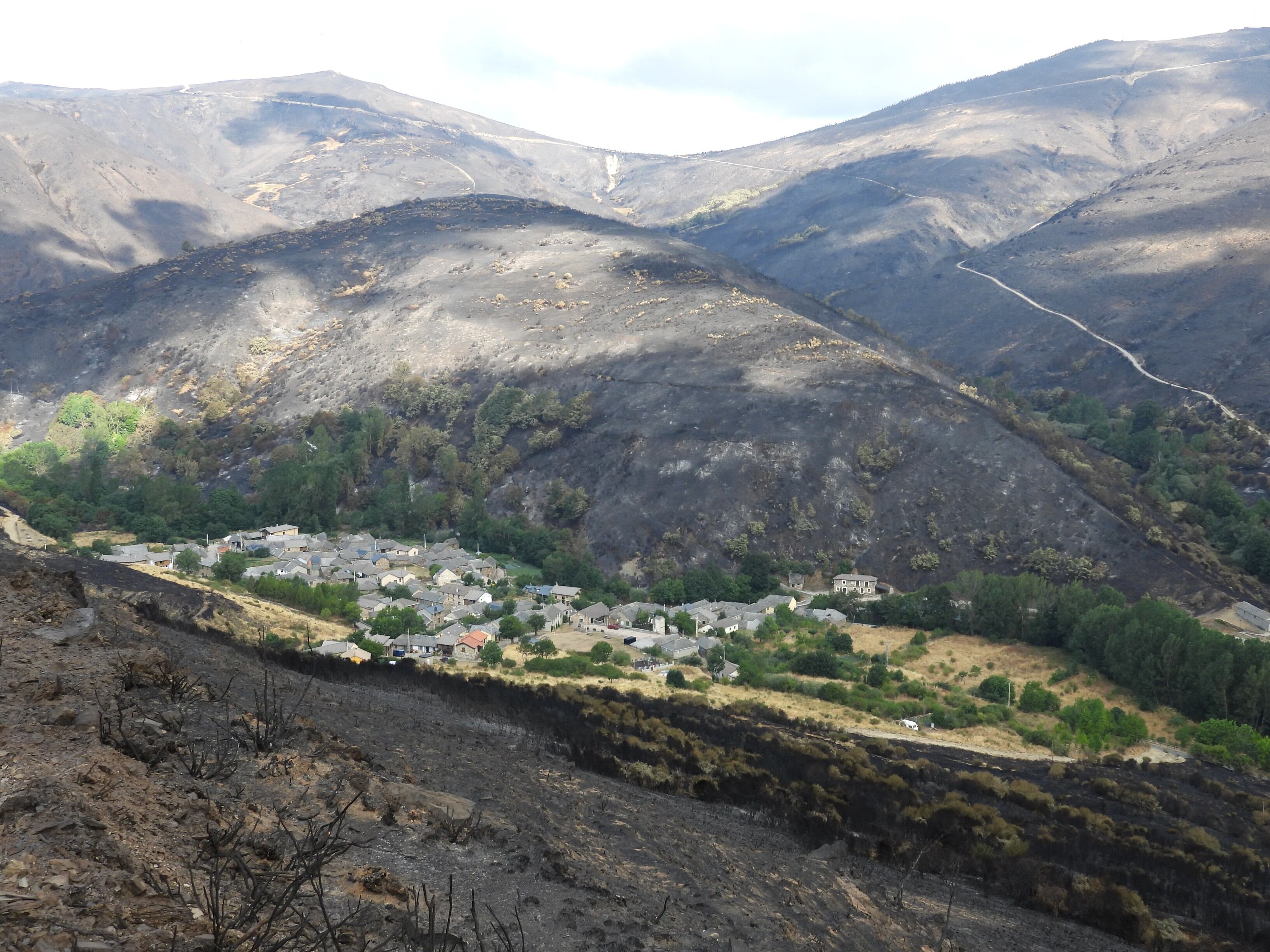 Pobladura de la Sierra, en León, tras el incendio de este pasado mes de agosto