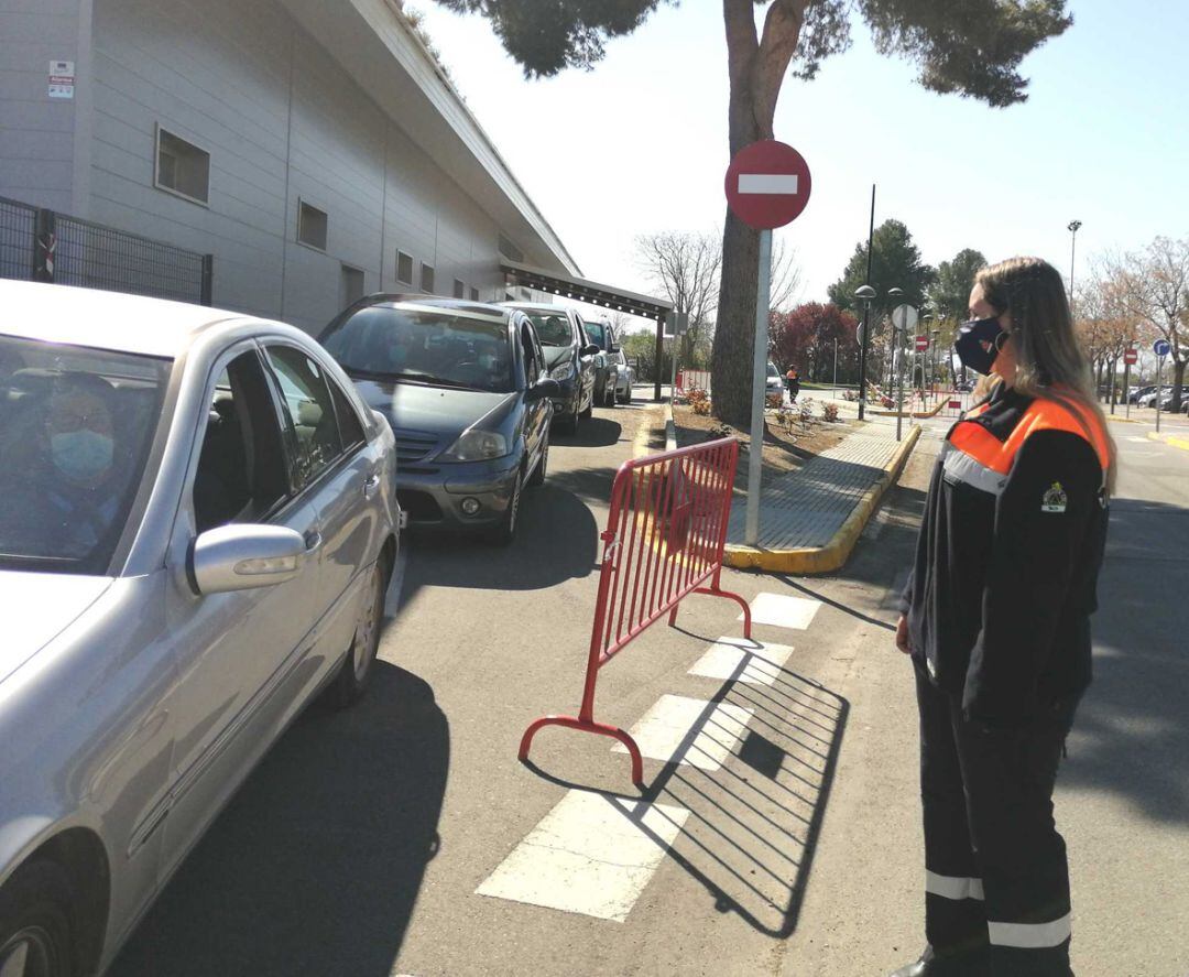 Dispositivo de vacunación contra la covid en el hospital de Baza (Granada), con el apoyo del voluntariado de Protección Civil