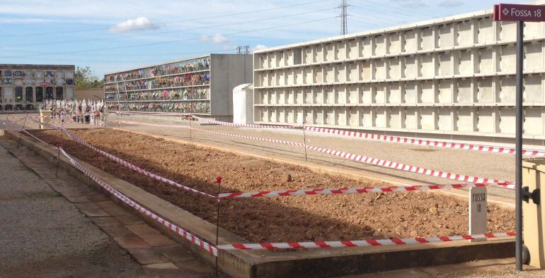 Espai on s'està construint la parcel·la per espargir-hi les cendres. 