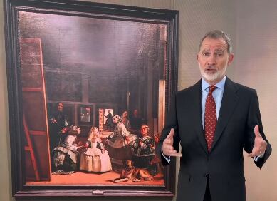 Felipe VI explica el cuadro de las Meninas por los 1.000 directos del Museo del Prado