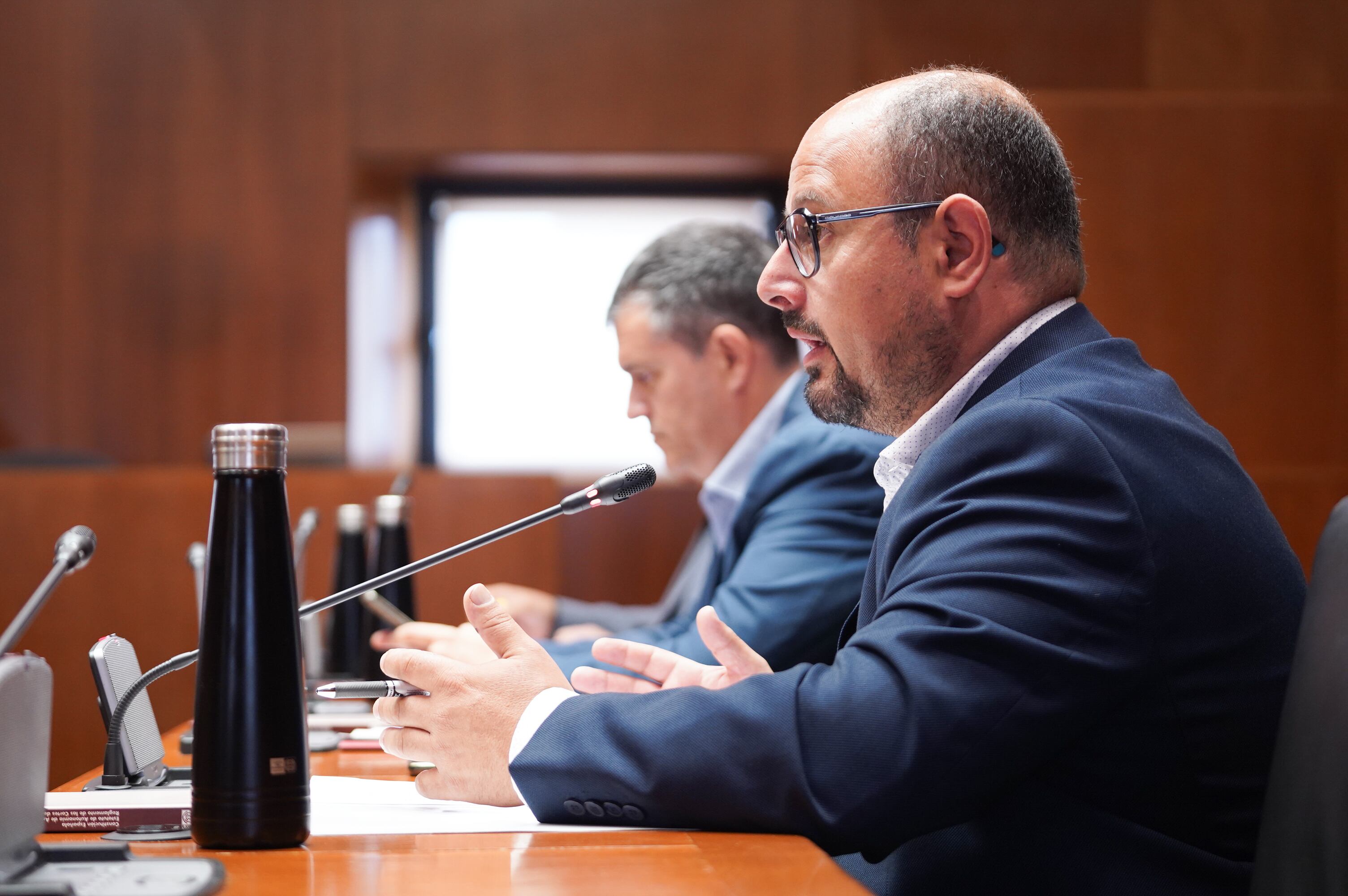 Alberto Izquierdo, portavoz del PAR, en su comparecencia en las Cortes de Aragón