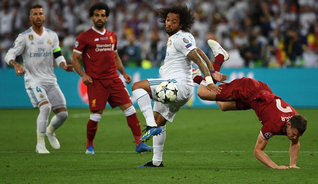 Marcelo, en la final de la Champions entre el Real Madrid y el Liverpool.