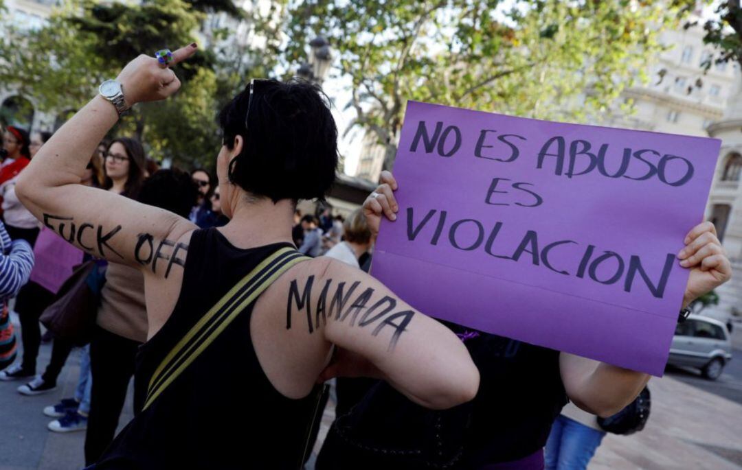 Manifestación contra la violación en grupo en Pamplona