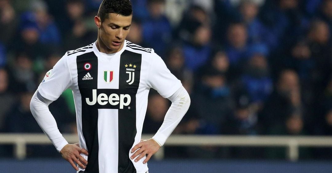 Cristiano Ronaldo, en el partido entre el Atalanta y la Juventus.