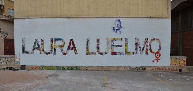 Así ha quedado el mural en recuerdo de Laura Luelmo