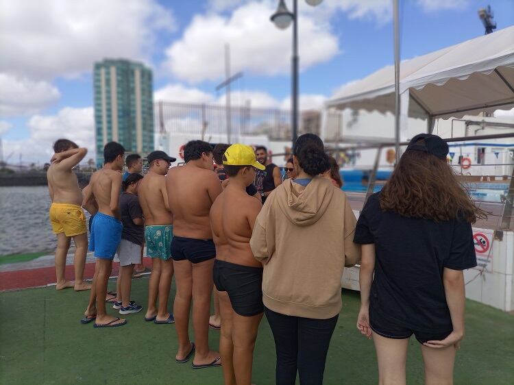 Algunos de los alumnos del Aula Enclave del IES San Bartolomé.