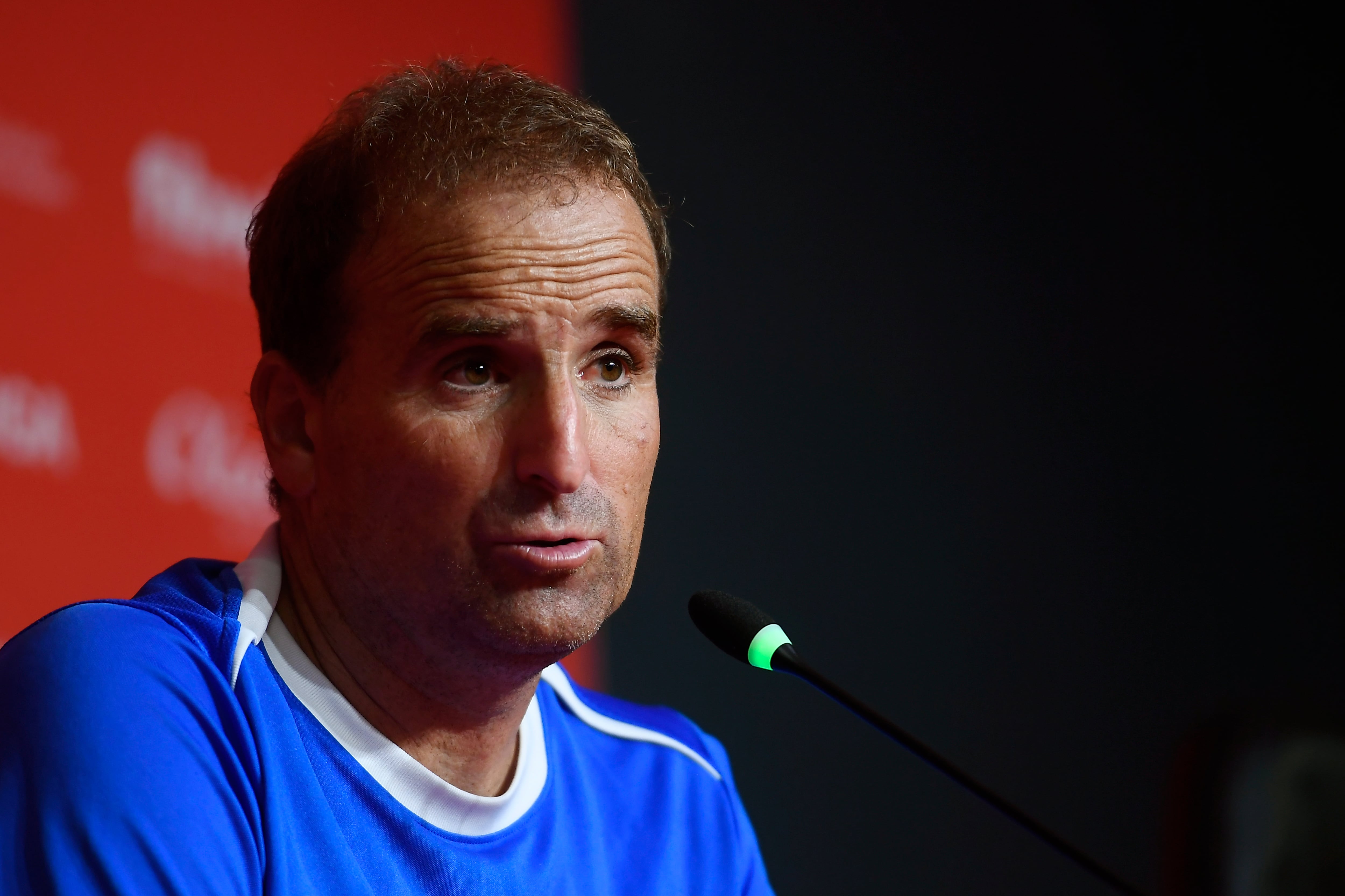 Jagoba Arrasate durante la rueda de prensa previo al encuentro contra el Espanyol