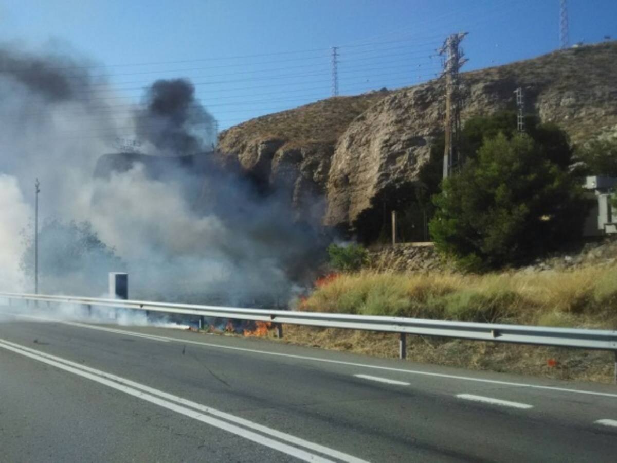 Un incendio obliga a cortar la Nacional II