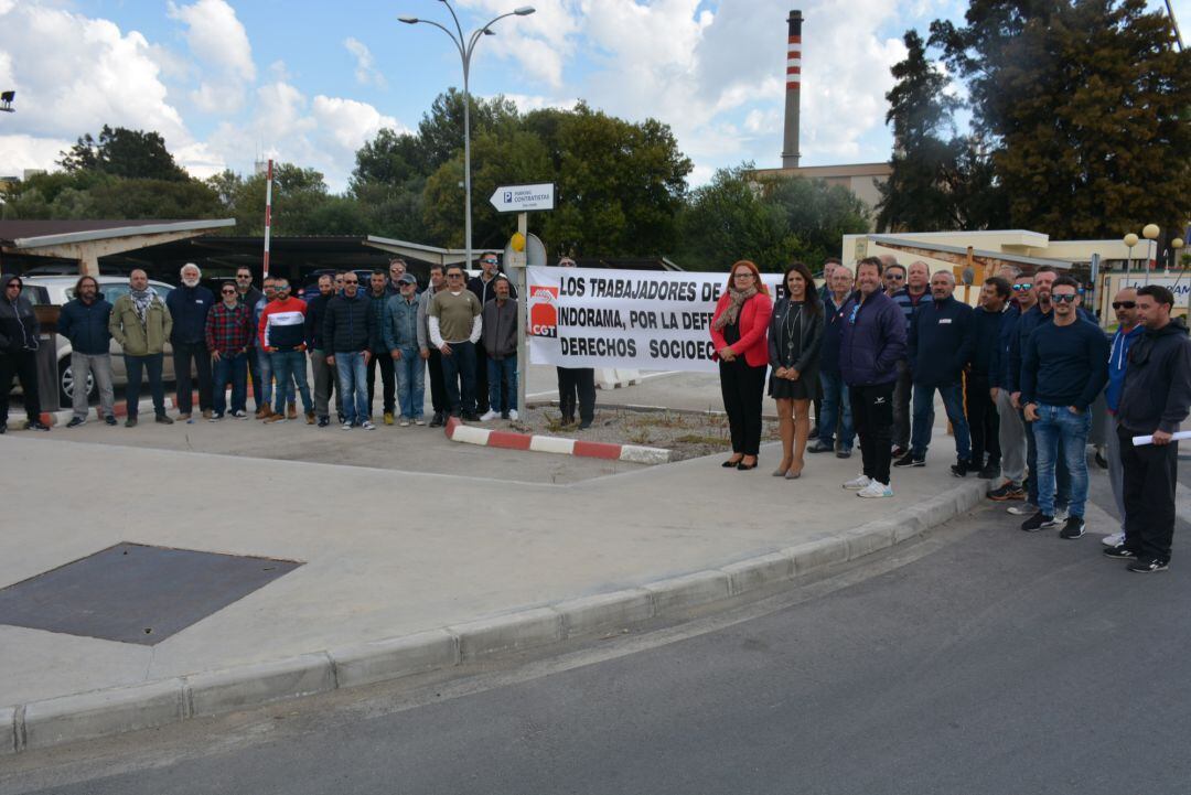Trabajadores del Grupo Masa, concentrados en la mañana de este martes.