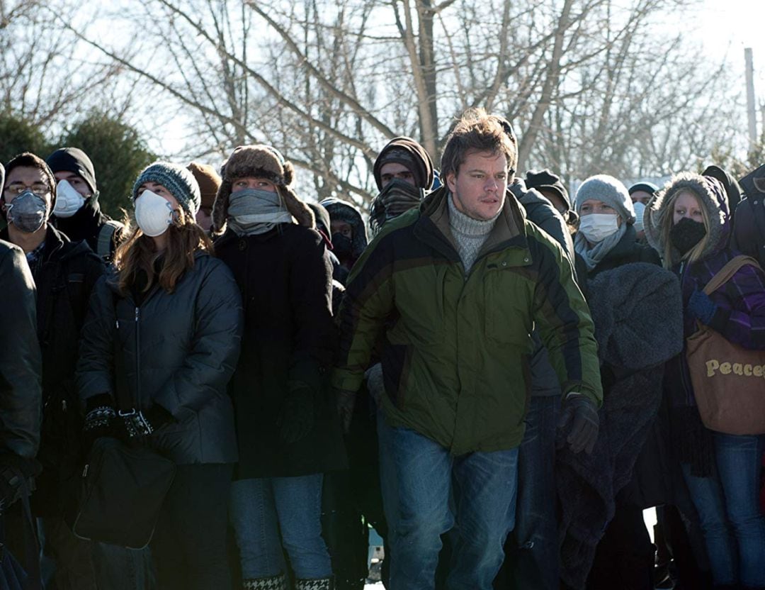 El actor Matt Damon durante la grabación de la película &#039;Contagio&#039;