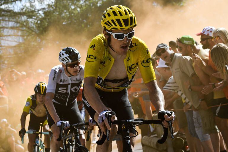 Thomas y Froome, durante la carrera