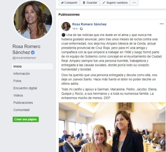 Rosa Romero junto a Amparo Messía de la Cerda en el Ayuntamiento de Ciudad Real