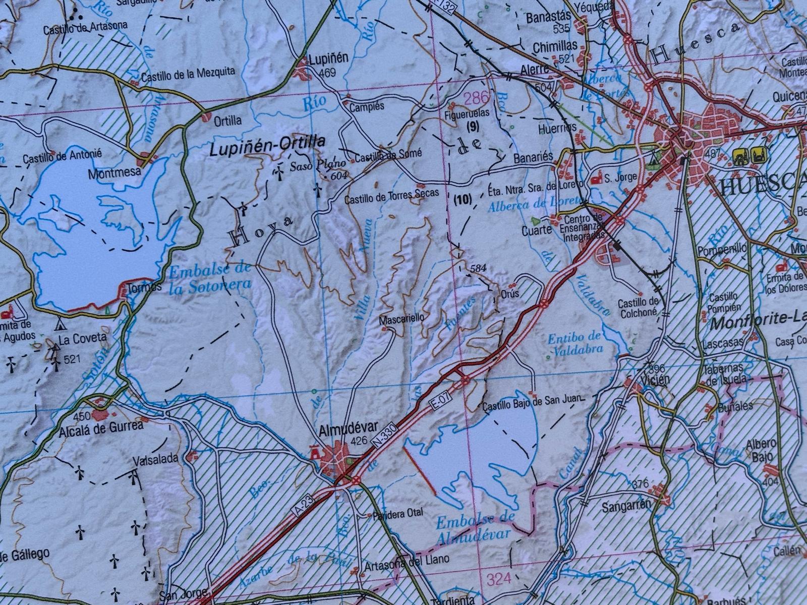 El nuevo mapa ya recoge el embalse de Almudévar