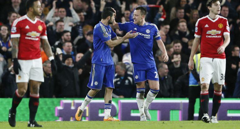 Diego Costa celebra un gol al Manchester United.