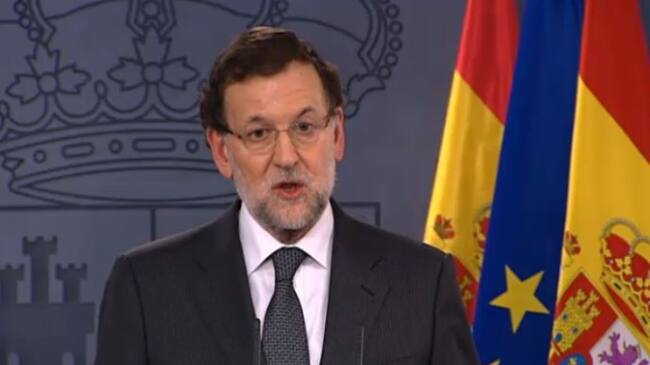 Mariano Rajoy, en roda de premsa acompanyat del president de la Comissió Europea, Durao Barroso
