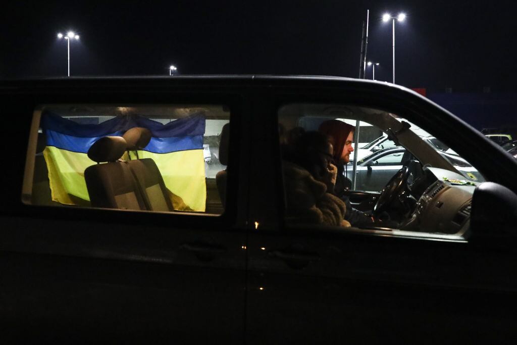 Un cotxe amb refugiats ucraïnesos