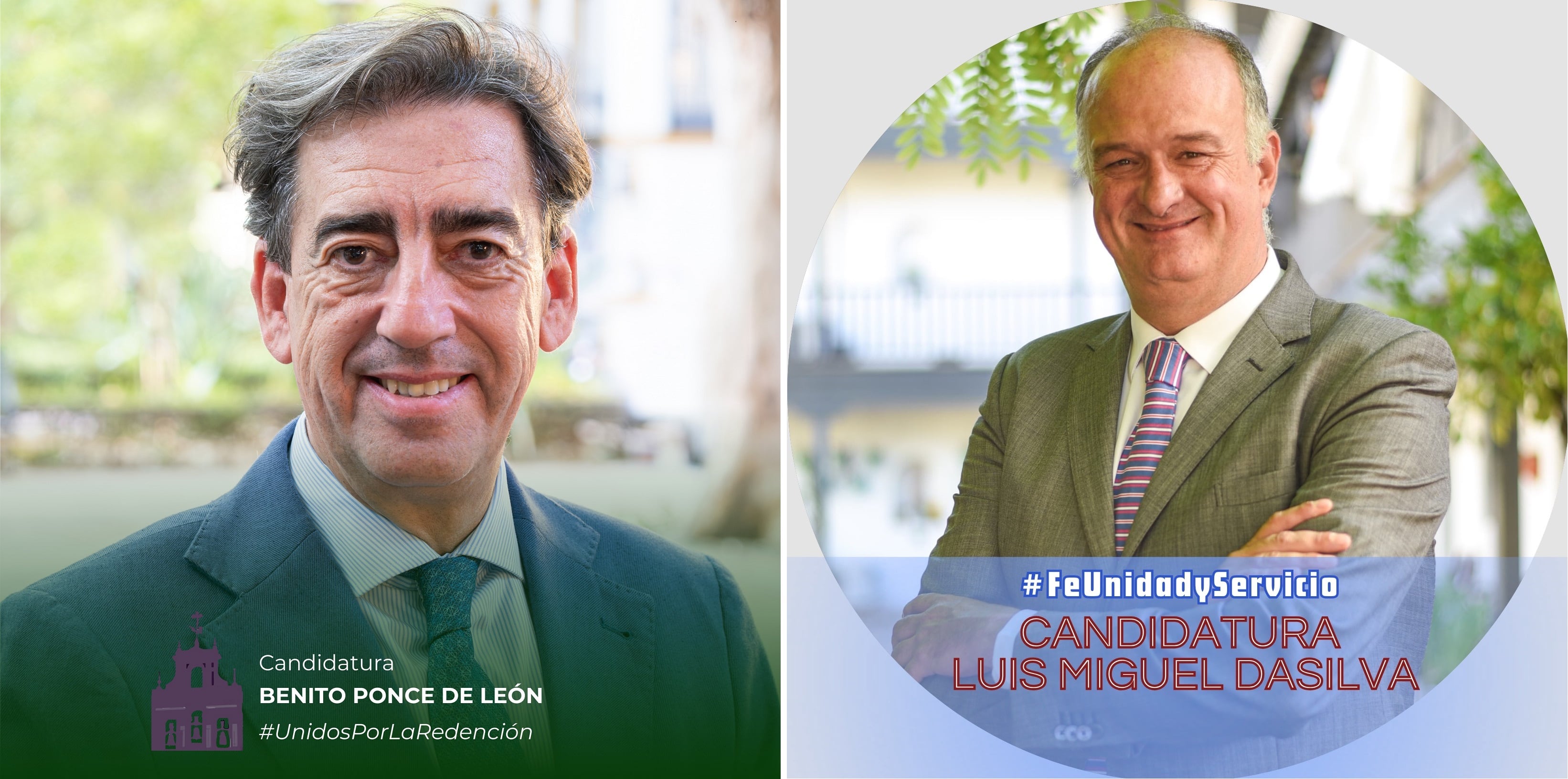 Benito Ponce de León, izquierda, y Luis Miguel Dasilva optan a hermano mayor de La Redención