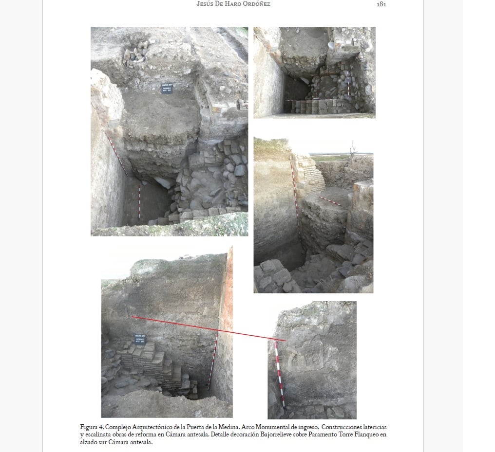 Figura 4. Complejo Arquitectónico de la Puerta de la Medina. Arco Monumental de ingreso. Construcciones latericias (Revista Onoba)