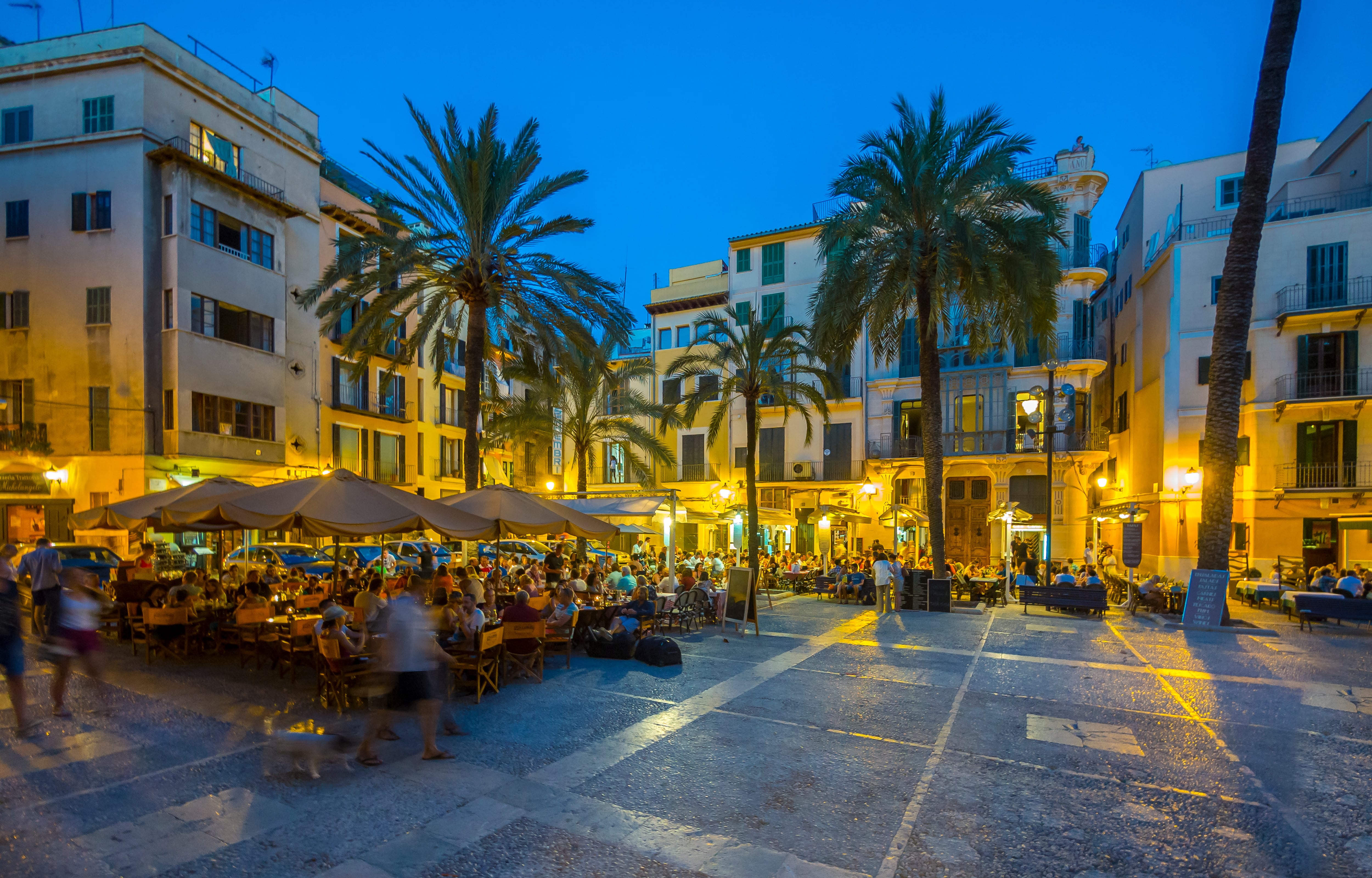 Restaurantes en el Paseo de Sagrera en el casco antiguo de Palma de Mallorca. Archivo.