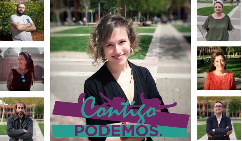 Eva Martínes, rodeada por su candidatura