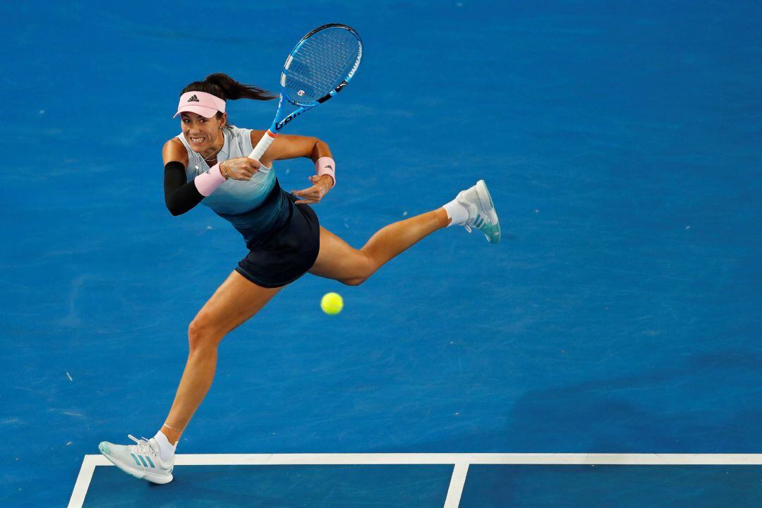 Garbiñe Muguruza, en su partido ante Johanna Konta.