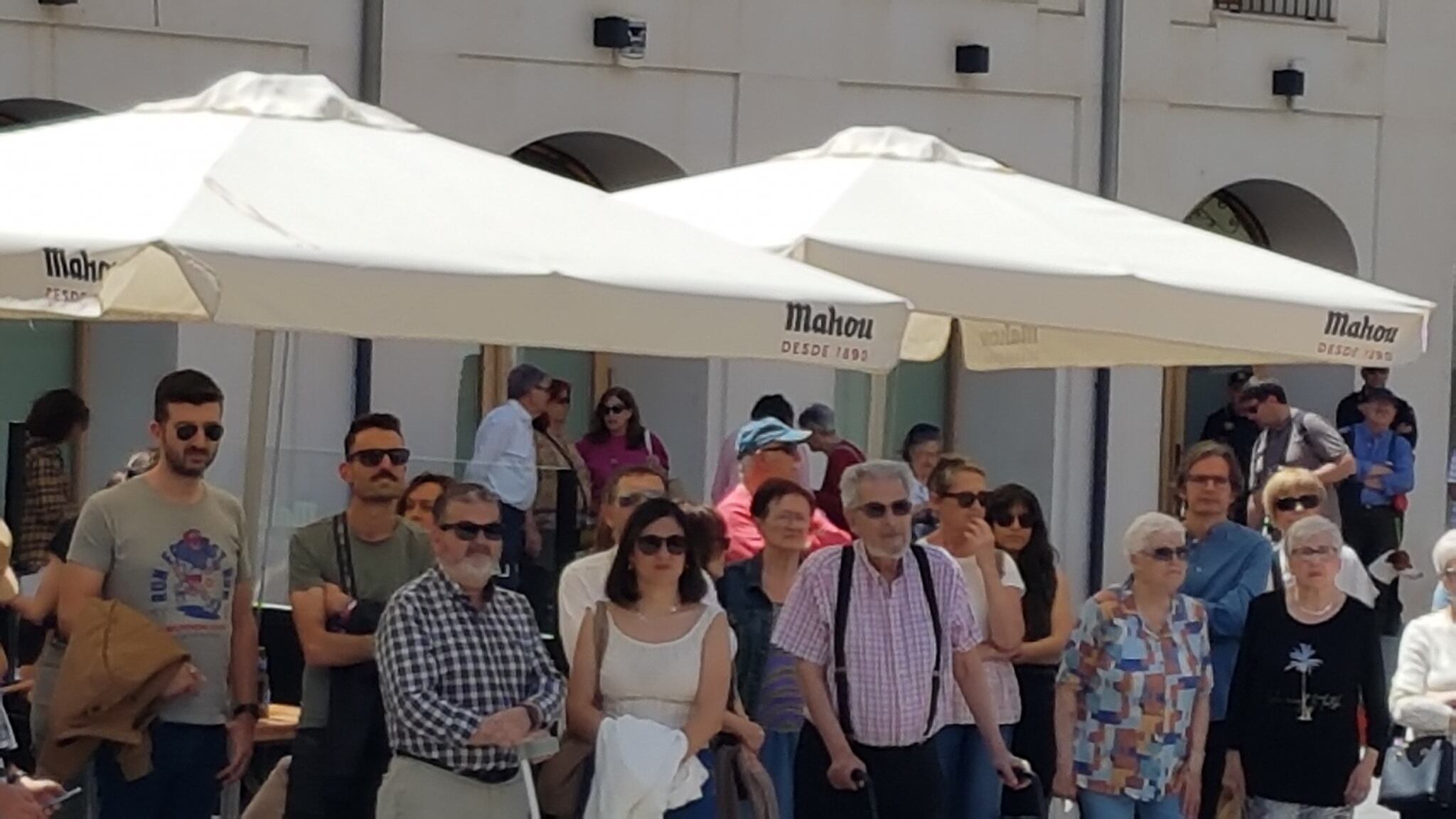 La Plataforma Por la Paz se concentraba este sábado en la Plaza Mayor