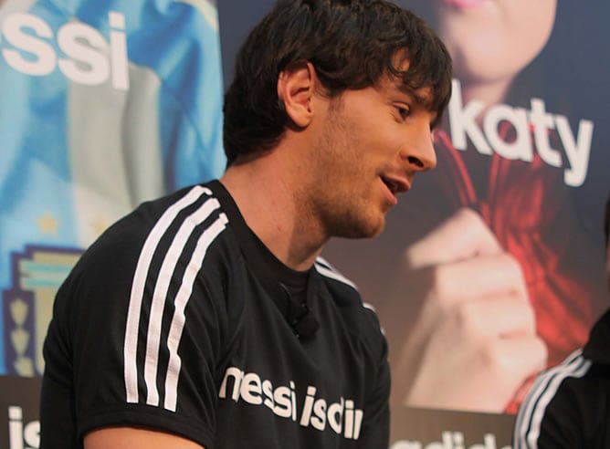 Messi, durante el acto publicitario