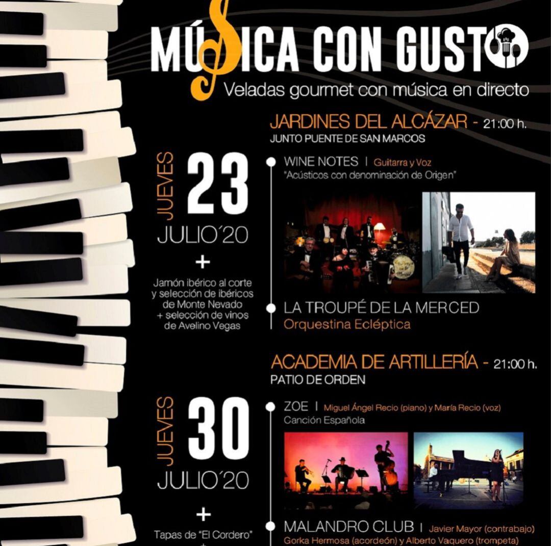 Cartel de las veladas &quot;Música con Gusto&quot; de la Fundación Caja Rural