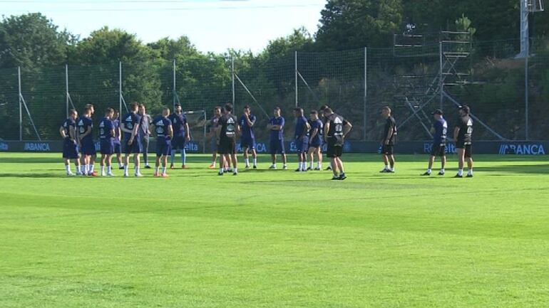 Entrenamiento de pretemporada del Celta en la Madroa.