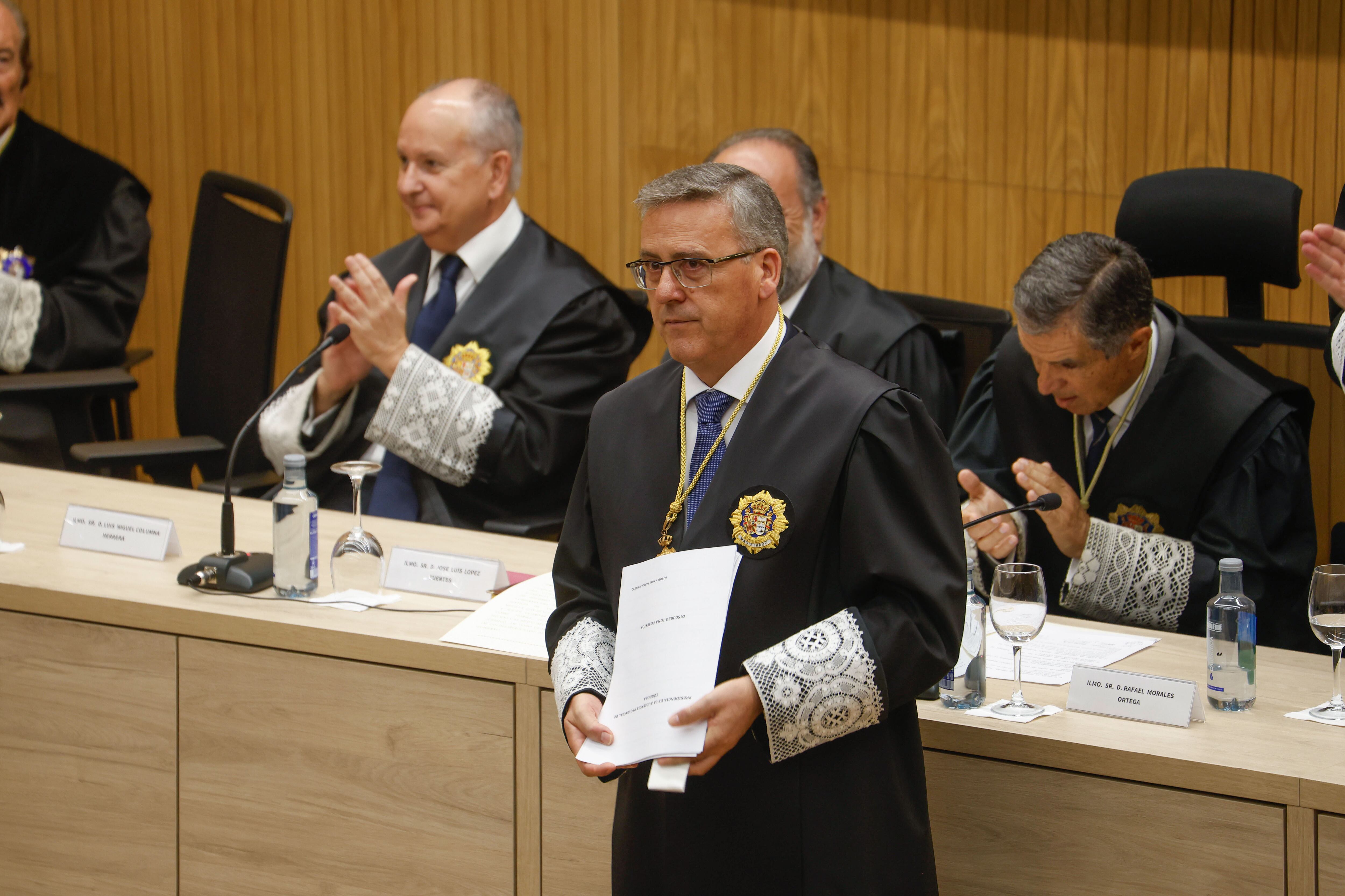 CÓRDOBA, 16/07/2025.- Miguel Ángel Pareja toma posesión como el nuevo presidente de la Audiencia de Córdoba este miércoles en la ciudad andaluza. EFE/ Salas
