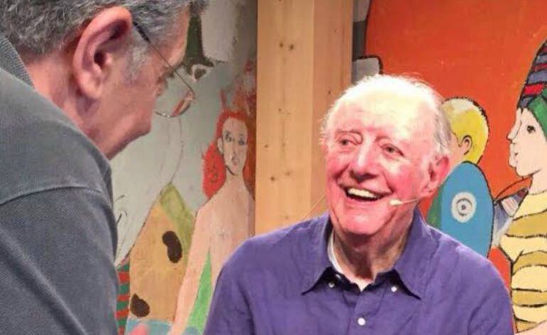 Dario Fo, momentos antes de la entrevista